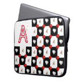 Laptop Sleeve Red Hearts White Teddy Bär (Vorderseite Links)