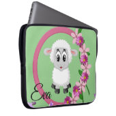 Laptop Sleeve Schafe grün floralgrün (Vorne Rechts)