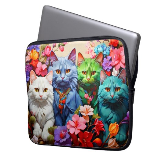 Laptop Sleeve - Stilvolles Cat Design (Vorderseite Links)