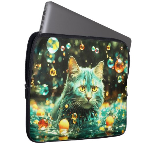 Laptop Sleeve - Stilvolles Cat Design (Vorne Rechts)