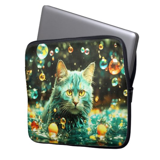 Laptop Sleeve - Stilvolles Cat Design (Vorderseite Links)