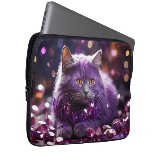 Laptop Sleeve - Stilvolles Cat Design (Vorne Rechts)