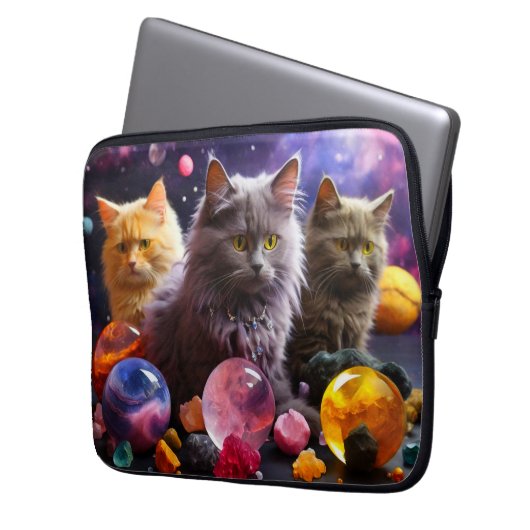 Laptop Sleeve - Stilvolles Cat Design (Vorderseite Links)