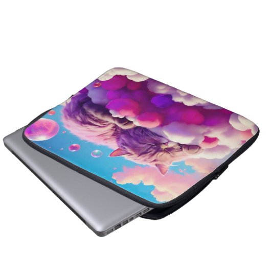 Laptop Sleeve - Stilvolles Cat Design (Vorne Knopf)