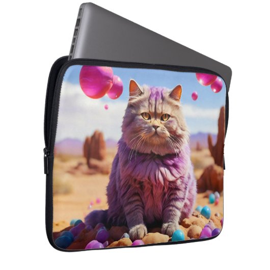 Laptop Sleeve - Stilvolles Cat Design (Vorne Rechts)