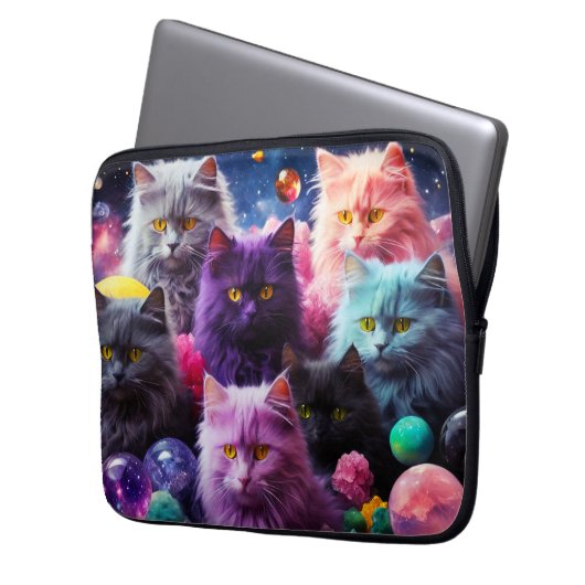 Laptop Sleeve - Stilvolles Cat Design (Vorderseite Links)