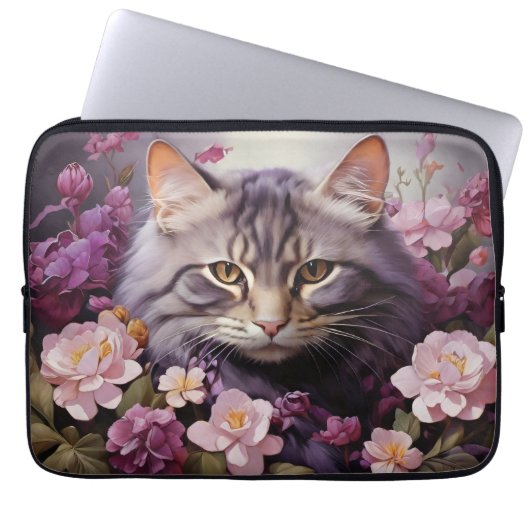 Laptop Sleeve - Stilvolles Cat Design (Vorderseite)