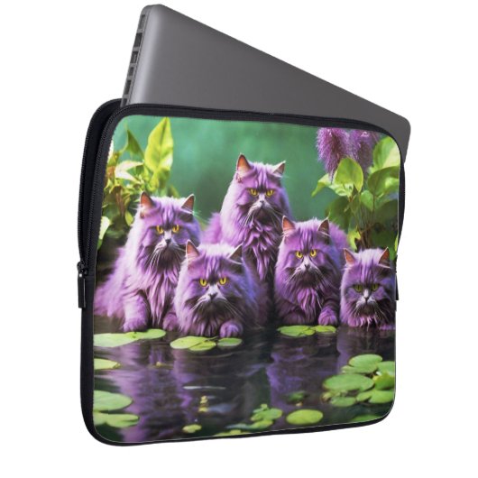 Laptop Sleeve - Stilvolles Cat Design (Vorne Rechts)