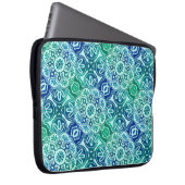 Laptop Sleeve Tribal blau grün (Vorne Rechts)