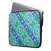 Laptop Sleeve Tribal blau grün (Vorderseite Links)