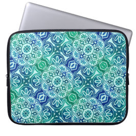 Laptop Sleeve Tribal blau grün