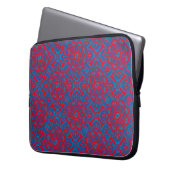 Laptop Sleeve Tribal blau rot (Vorderseite Links)