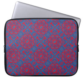 Laptop Sleeve Tribal blau rot
