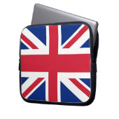 Laptop Sleeve unter britische Flagge (Vorderseite Links)