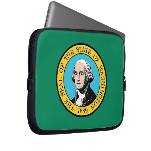 Laptop-Sleeve unter der Flagge des Staates Washing Laptopschutzhülle (Vorne Rechts)