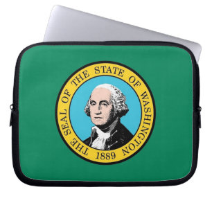 Laptop-Sleeve unter der Flagge des Staates Washing Laptopschutzhülle