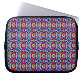 Laptop sleeve with a vibrant geometric pattern