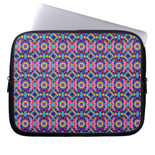 Laptop sleeve with a vibrant geometric pattern (Vorderseite)