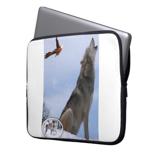 Laptop Sleeve Wolf (Vorderseite Links)