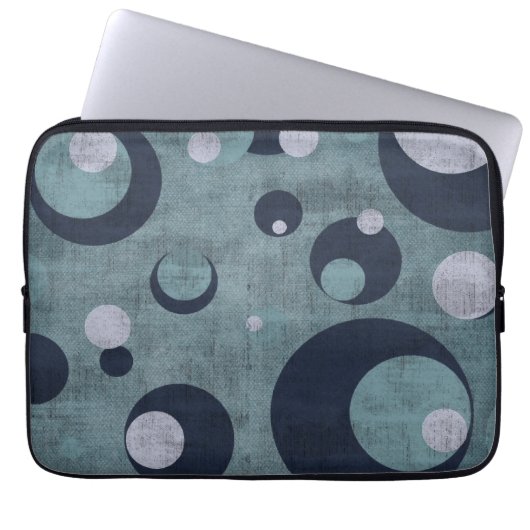 Laptop Sleeves "Circle" Shabby Blue Var01 Vintage (Vorderseite)