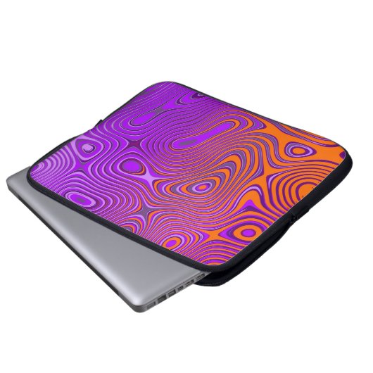 Laptop Tasche mit Psycho Muster orange/pink (Vorne Knopf)