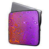 Laptop Tasche mit Psycho Muster orange/pink (Vorderseite Links)
