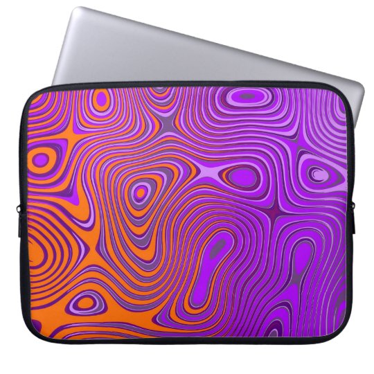 Laptop Tasche mit Psycho Muster orange/pink