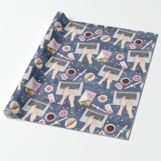 Laptop-Zauberer Geschenkpapier (Ungerollt)