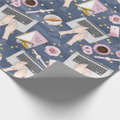 Laptop-Zauberer Geschenkpapier (Ecke)