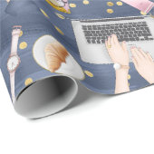 Laptop-Zauberer Geschenkpapier (Rolleneckpunkt)