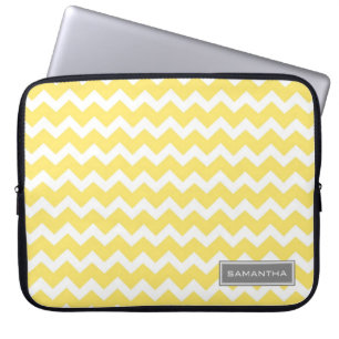 Laptop-Zitronen-Chevron-Name anpassen Laptopschutzhülle