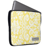 Laptop-Zitronen-Damast-individueller Name Laptopschutzhülle (Vorne Rechts)