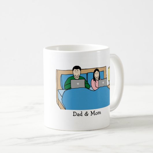 Laptops im Bett Kaffeetasse (VorderseiteRechts)