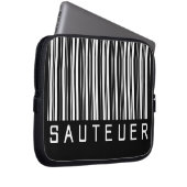 Laptopschutzhülle "SAUTEUER" Barcode Weiß (Vorne Rechts)
