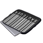 Laptopschutzhülle "SAUTEUER" Barcode Weiß (Vorne Knopf)