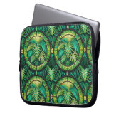 Laptoptasche mit einem lebendigen grünen botanisch laptopschutzhülle (Vorderseite Links)
