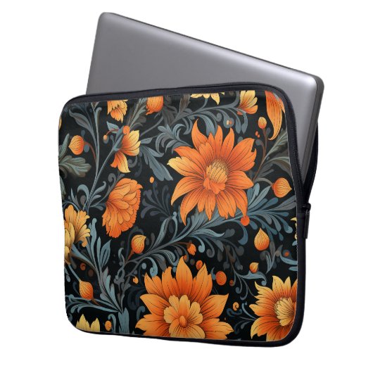 Laptoptasche mit lebendigem Orange und Gelb Laptopschutzhülle (Vorderseite Links)