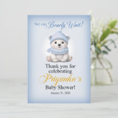 LAQUITA polar bear Baby Shower sign for Priyanka Einladung (Stehend Vorderseite)