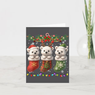 Lar Bär in Weihnachts-Socken Lichtern Lar Bär Xmas Karte