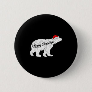 Lar Bär Tierliebhaber Xmas Santa Hut Lar Bär Chri Button