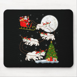 Lar Bär Weihnachtsmann Schlitten Fliegender Lustig Mousepad
