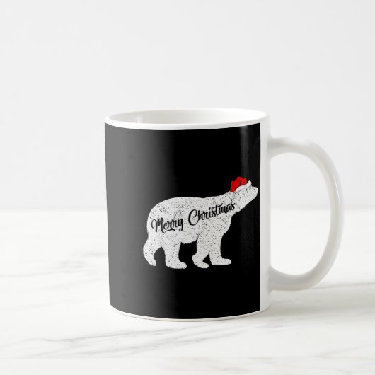 Lar Bear Animal Lover Xmas Santa Hat Lar Bear Chri Kaffeetasse (Rechts)