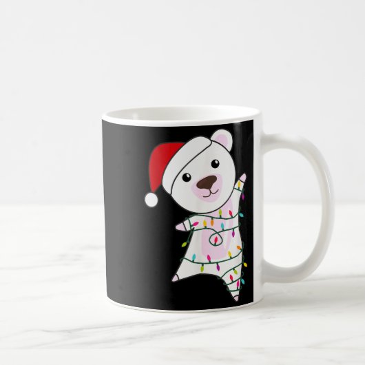 Lar Bear Christmas Santa Claus Lights Lar Bears Kaffeetasse (Rechts)
