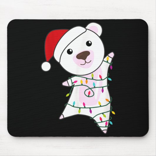 Lar Bear Christmas Santa Claus Lights Lar Bears Mousepad (Vorne)
