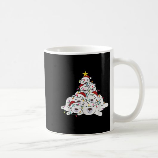 Lar Bear Christmas Tree Funny Animal Christmas Lar Kaffeetasse (Rechts)