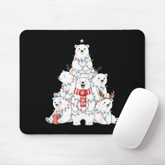 Lar Bear Christmas Tree Xmas Pajamas Mousepad (Mit Mouse)