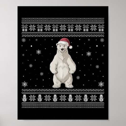 Lar Bear Lovers Men Women Santa Ugly Xmas Sweater Poster (Vorne)