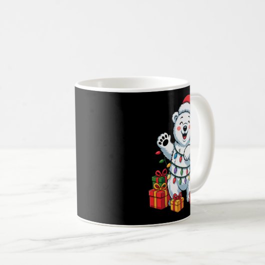Lar Bear Santa Hat Animals Lovers Ugly Christmas P Kaffeetasse (VorderseiteRechts)
