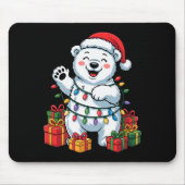 Lar Bear Santa Hat Animals Lovers Ugly Christmas P Mousepad (Vorne)