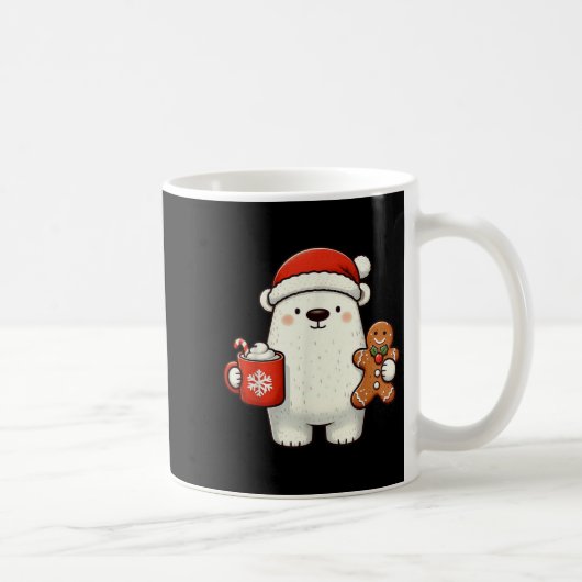 Lar Bear Santa Hat Christmas Holiday Xmas Coffee C Kaffeetasse (Rechts)